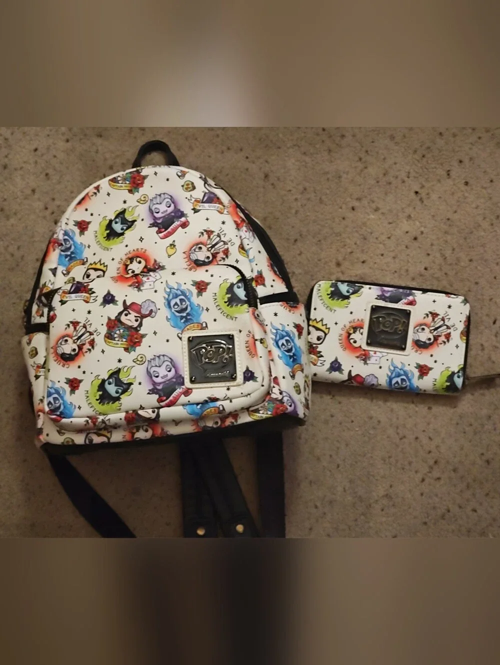 pop! By Loungefly Backpack Disney Villains Tattoo Mini Backpack and Wallet Set